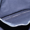 HERMES Fourre ToutMM Hand Bag Canvas Navy Brown Auth 147150-22