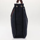 HERMES Fourre ToutMM Hand Bag Canvas Navy Brown Auth 147150-5