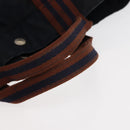 HERMES Fourre ToutMM Hand Bag Canvas Navy Brown Auth 147150-8