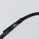 Salvatore Ferragamo Gancini Hand Bag Enamel 2way Black Gold Auth 147151-9