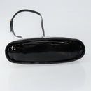 Salvatore Ferragamo Gancini Hand Bag Enamel 2way Black Gold Auth 147151-5