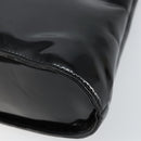Salvatore Ferragamo Gancini Hand Bag Enamel 2way Black Gold Auth 147151-10