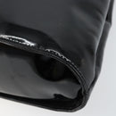 Salvatore Ferragamo Gancini Hand Bag Enamel 2way Black Gold Auth 147151-16