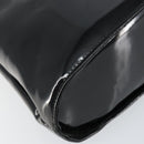 Salvatore Ferragamo Gancini Hand Bag Enamel 2way Black Gold Auth 147151-17