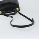 Salvatore Ferragamo Gancini Hand Bag Enamel 2way Black Gold Auth 147151-8