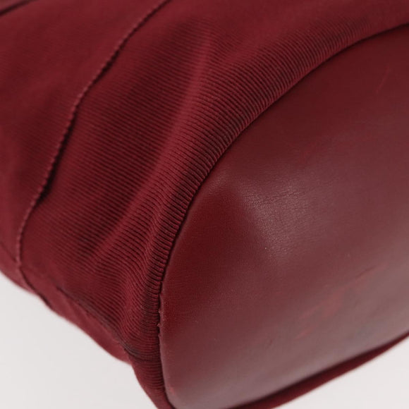 Salvatore Ferragamo Vala Hand Bag Nylon Red Gold Auth 147152