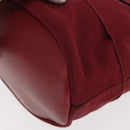 Salvatore Ferragamo Vala Hand Bag Nylon Red Gold Auth 147152-14
