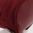 Salvatore Ferragamo Vala Hand Bag Nylon Red Gold Auth 147152-15