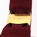 Salvatore Ferragamo Vala Hand Bag Nylon Red Gold Auth 147152-14