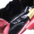 Salvatore Ferragamo Vala Hand Bag Nylon Red Gold Auth 147152-11