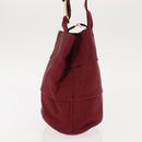 Salvatore Ferragamo Vala Hand Bag Nylon Red Gold Auth 147152-3