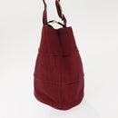 Salvatore Ferragamo Vala Hand Bag Nylon Red Gold Auth 147152-4