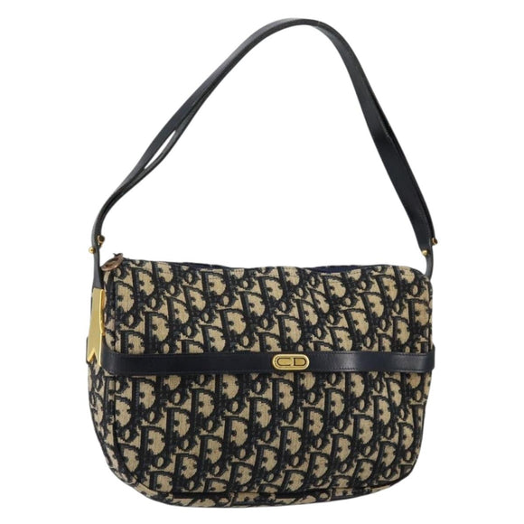 Christian Dior Trotter Canvas Shoulder Bag Navy Auth 147153