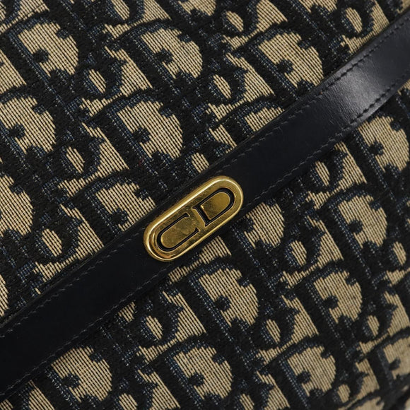 Christian Dior Trotter Canvas Shoulder Bag Navy Auth 147153