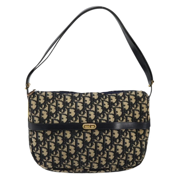 Christian Dior Trotter Canvas Shoulder Bag Navy Auth 147153