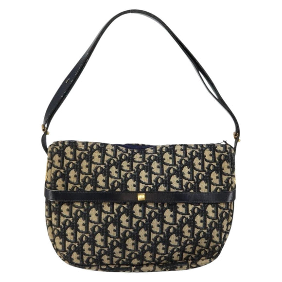 Christian Dior Trotter Canvas Shoulder Bag Navy Auth 147153
