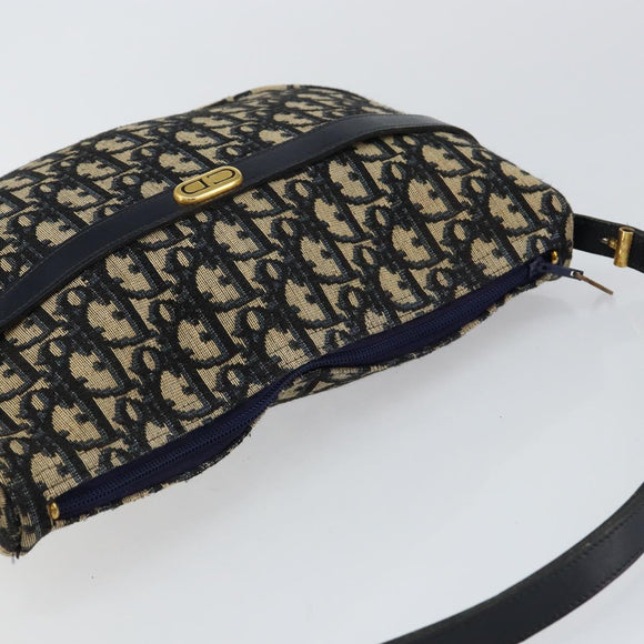 Christian Dior Trotter Canvas Shoulder Bag Navy Auth 147153