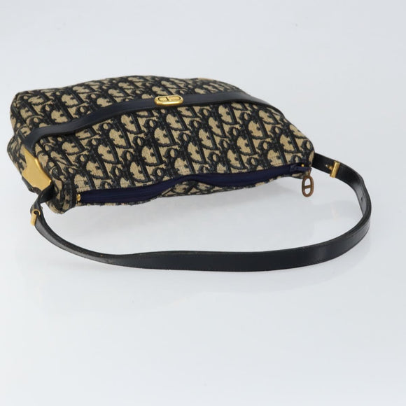 Christian Dior Trotter Canvas Shoulder Bag Navy Auth 147153