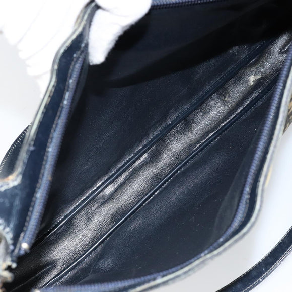 Christian Dior Trotter Canvas Shoulder Bag Navy Auth 147154