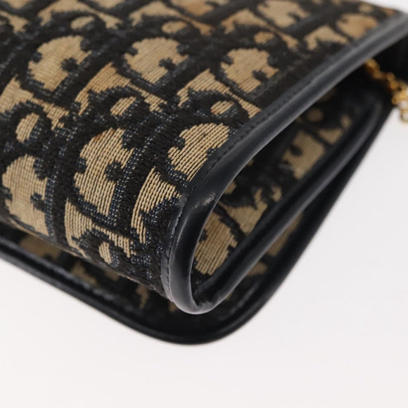 Christian Dior Trotter Canvas Chain Shoulder Bag Navy Auth 147156