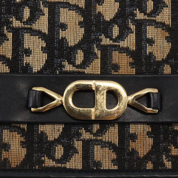 Christian Dior Trotter Canvas Chain Shoulder Bag Navy Auth 147156