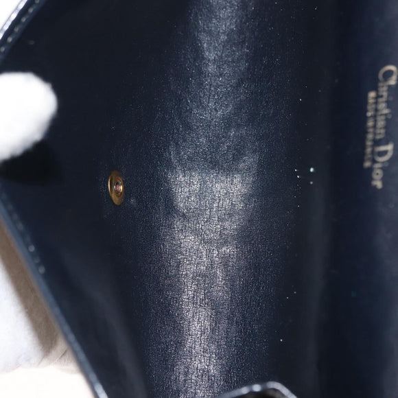 Christian Dior Trotter Canvas Chain Shoulder Bag Navy Auth 147156