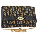 Christian Dior Trotter Canvas Chain Shoulder Bag Navy Auth 147156-1