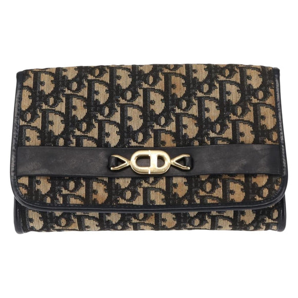 Christian Dior Trotter Canvas Chain Shoulder Bag Navy Auth 147156