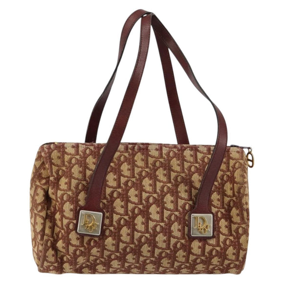 Christian Dior Trotter Canvas Hand Bag Red Auth 147157
