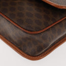 CELINE Macadam Canvas Circle Shoulder Bag PVC Leather Brown Gold Auth 147158-15