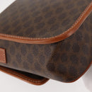 CELINE Macadam Canvas Circle Shoulder Bag PVC Leather Brown Gold Auth 147158-16
