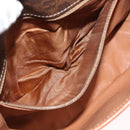 CELINE Macadam Canvas Circle Shoulder Bag PVC Leather Brown Gold Auth 147158-11