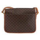 CELINE Macadam Canvas Circle Shoulder Bag PVC Leather Brown Gold Auth 147158-2