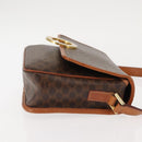 CELINE Macadam Canvas Circle Shoulder Bag PVC Leather Brown Gold Auth 147158-3
