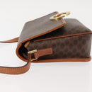 CELINE Macadam Canvas Circle Shoulder Bag PVC Leather Brown Gold Auth 147158-4
