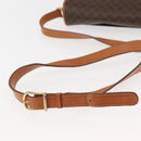 CELINE Macadam Canvas Circle Shoulder Bag PVC Leather Brown Gold Auth 147158-7
