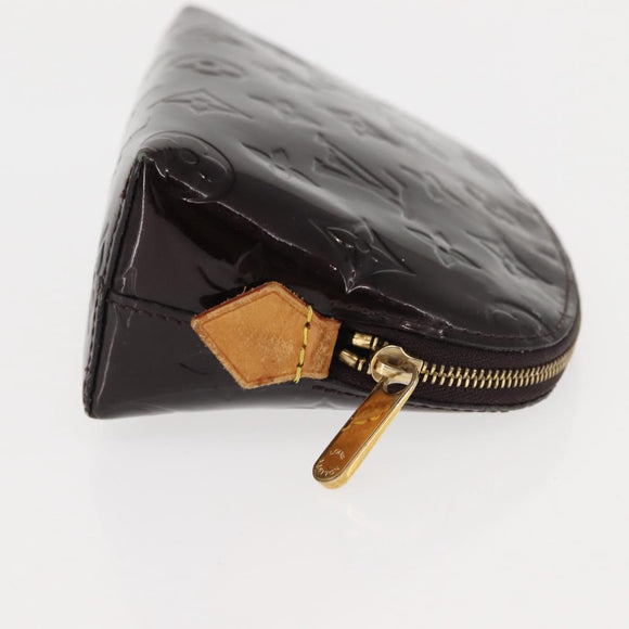 LOUIS VUITTON Monogram Vernis Pochette PM Pouch Amarante M91495 LV Auth 147190