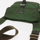 PRADA Shoulder Bag Nylon Green Silver Auth 147192-6
