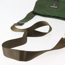 PRADA Shoulder Bag Nylon Green Silver Auth 147192-7