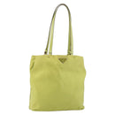 PRADA Tote Bag Nylon Silver Light green Auth 147193-1
