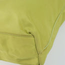 PRADA Tote Bag Nylon Silver Light green Auth 147193-10