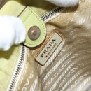 PRADA Tote Bag Nylon Silver Light green Auth 147193-16
