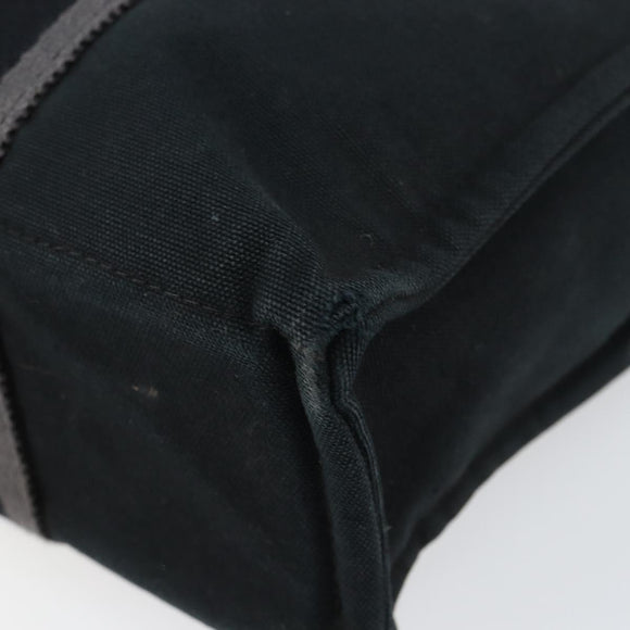 HERMES Fourre Tout PM Hand Bag Canvas Black Silver Auth 147194