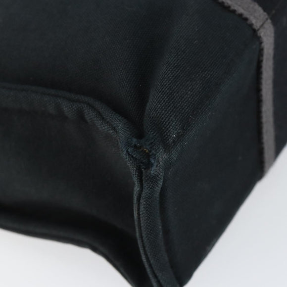 HERMES Fourre Tout PM Hand Bag Canvas Black Silver Auth 147194