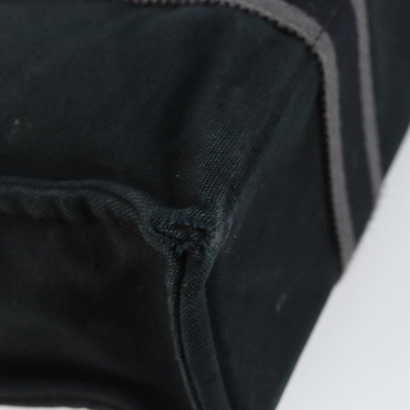 HERMES Fourre Tout PM Hand Bag Canvas Black Silver Auth 147194