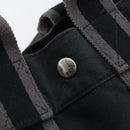 HERMES Fourre Tout PM Hand Bag Canvas Black Silver Auth 147194-14
