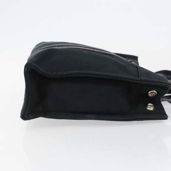 HERMES Fourre Tout PM Hand Bag Canvas Black Silver Auth 147194
