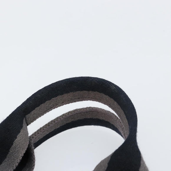 HERMES Fourre Tout PM Hand Bag Canvas Black Silver Auth 147194