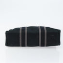 HERMES Fourre Tout PM Hand Bag Canvas Black Silver Auth 147194-9