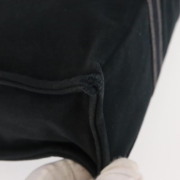 HERMES Fourre Tout MM Hand Bag Canvas Black Silver Auth 147195